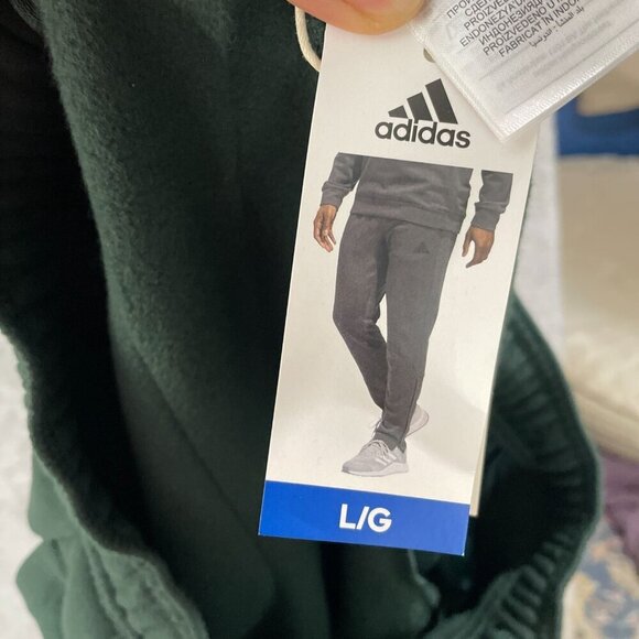 NEW Adidas Mens L Green Tapered Jogger Pants 100% Polyester Ankle Zip - Picture 6 of 10